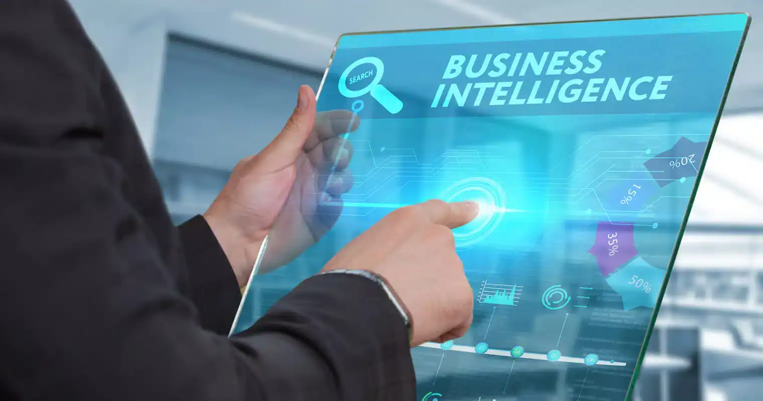 An enterprise executive actively reviewing a real-time customized business intelligence dashboard displaying multi-department operational performance and automated data visualization pipelines.