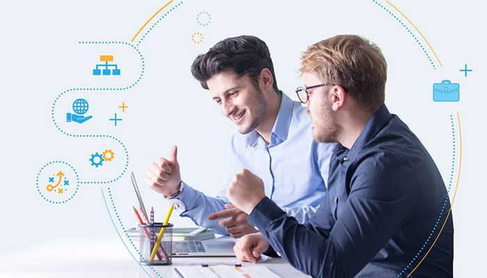 A principal enterprise infrastructure consultant mapping decoupled cloud service microservices, analyzing systems dependency lines, and structuring an IT modernization roadmap on a digital drawing board.